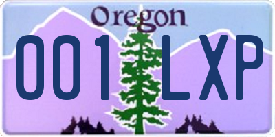 OR license plate 001LXP