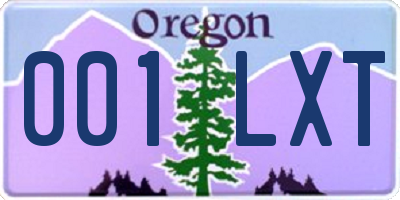 OR license plate 001LXT