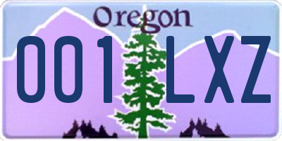 OR license plate 001LXZ