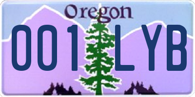 OR license plate 001LYB