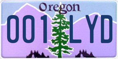 OR license plate 001LYD