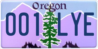 OR license plate 001LYE