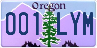 OR license plate 001LYM