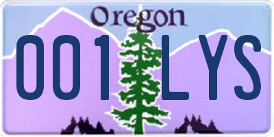 OR license plate 001LYS