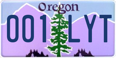 OR license plate 001LYT