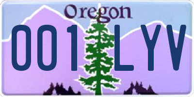 OR license plate 001LYV