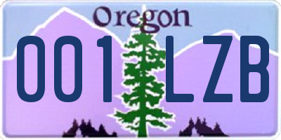 OR license plate 001LZB