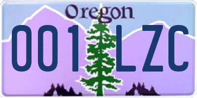 OR license plate 001LZC