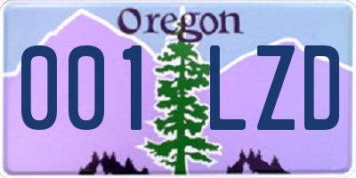 OR license plate 001LZD