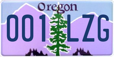 OR license plate 001LZG