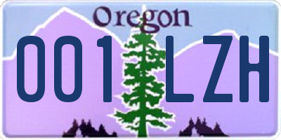 OR license plate 001LZH