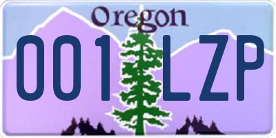 OR license plate 001LZP