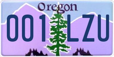 OR license plate 001LZU