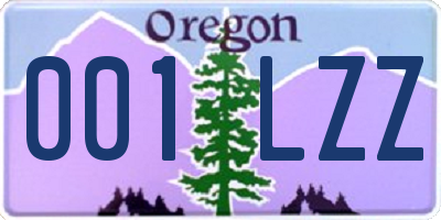 OR license plate 001LZZ