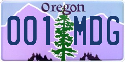 OR license plate 001MDG