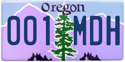 OR license plate 001MDH