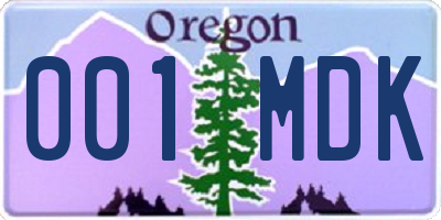 OR license plate 001MDK