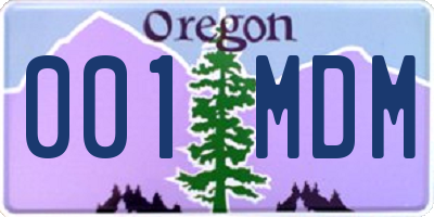 OR license plate 001MDM