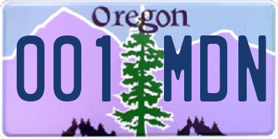 OR license plate 001MDN