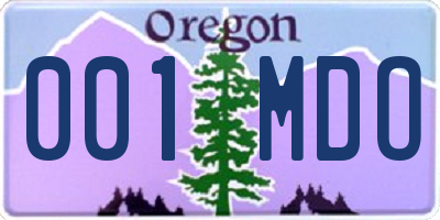 OR license plate 001MDO