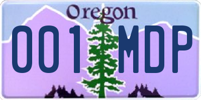 OR license plate 001MDP