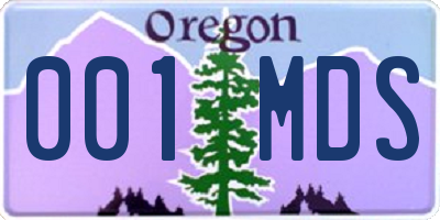 OR license plate 001MDS