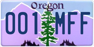 OR license plate 001MFF