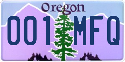 OR license plate 001MFQ