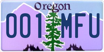 OR license plate 001MFU