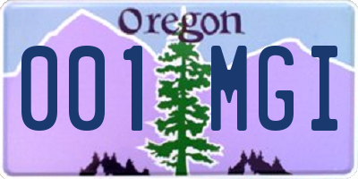 OR license plate 001MGI