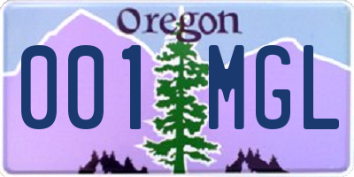 OR license plate 001MGL