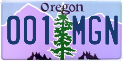 OR license plate 001MGN