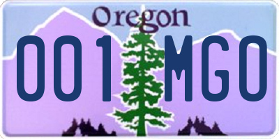 OR license plate 001MGO