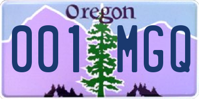 OR license plate 001MGQ