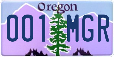 OR license plate 001MGR