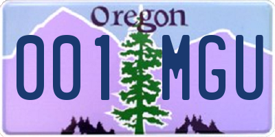 OR license plate 001MGU