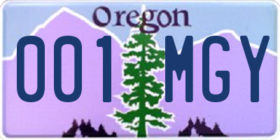 OR license plate 001MGY