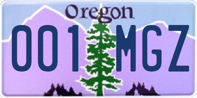 OR license plate 001MGZ