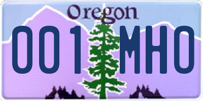 OR license plate 001MHO