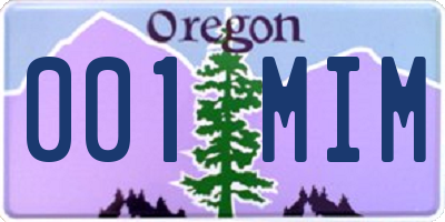 OR license plate 001MIM