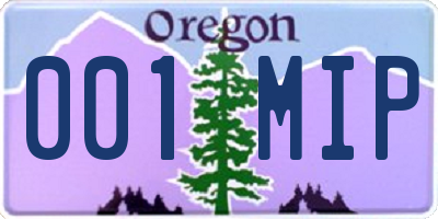 OR license plate 001MIP