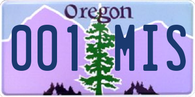 OR license plate 001MIS