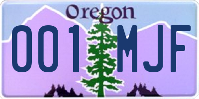 OR license plate 001MJF