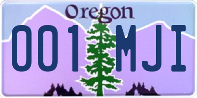 OR license plate 001MJI