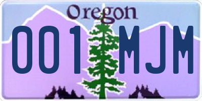 OR license plate 001MJM