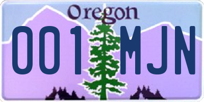 OR license plate 001MJN