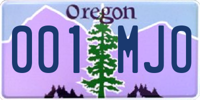 OR license plate 001MJO