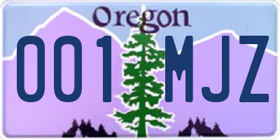 OR license plate 001MJZ