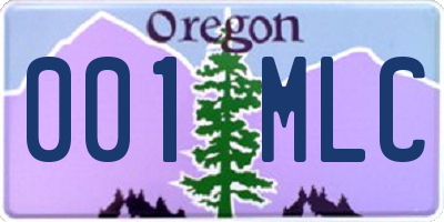 OR license plate 001MLC