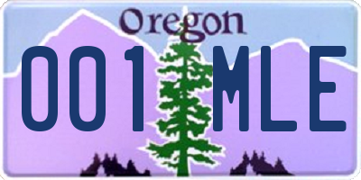 OR license plate 001MLE